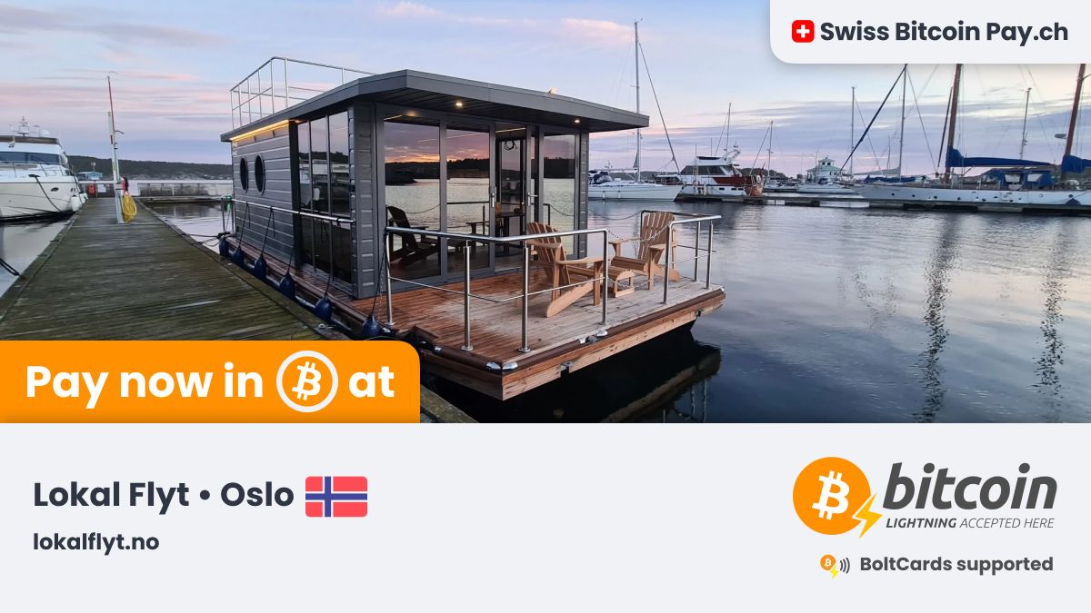 🚀 Amazing new merchant accepting Bitcoin 🚀 @LokalFlyt 🇳🇴 is now  accepting #Bitcoin payments ⚡ through @SwissBitcoinPay Experience the Oslo  Fjord with Lokal Flyt 🛥️ 📍 Oslo, Norway 💳 BoltCards supported 🔒 This  merchant has 100% control on their ...