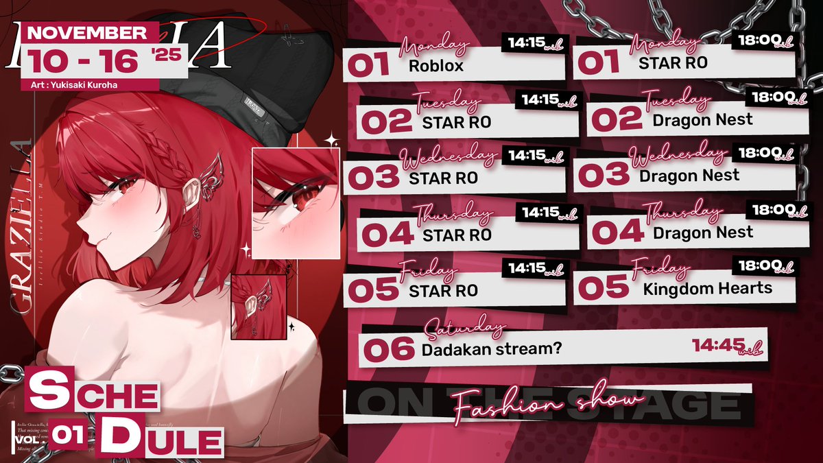 another week another skejul is up!