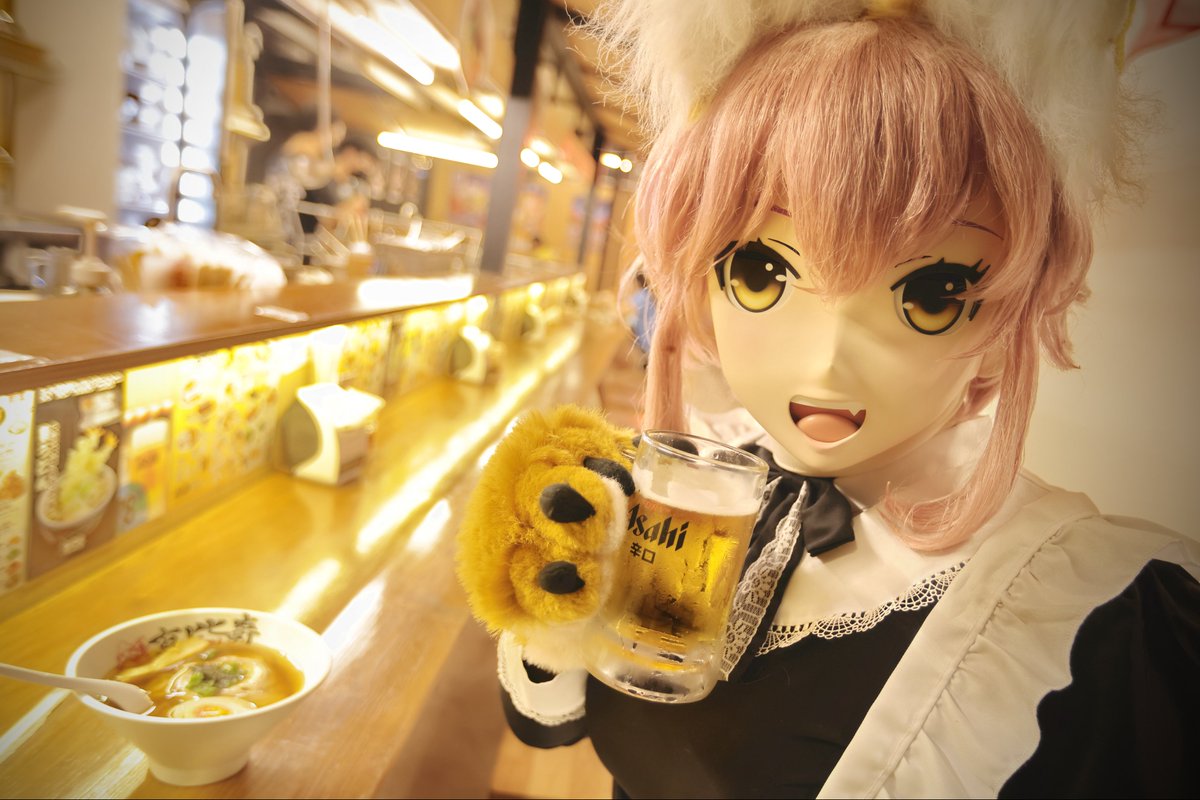 🍺 #いい泡の日 🍻

Model : <a href="/horosama/">Mai Makino</a> 
Place : Ebisu Ramen
Photo Date : 04/08/2022

#着ぐるみ