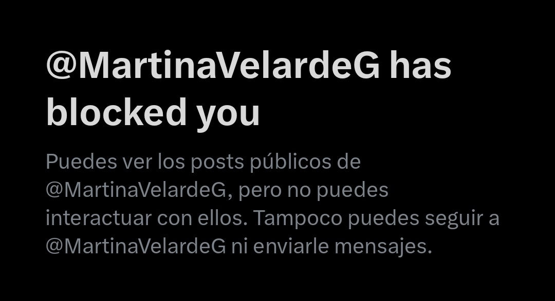 Otra fascista que me bloquea. De seguir así no voy a poder dormir...