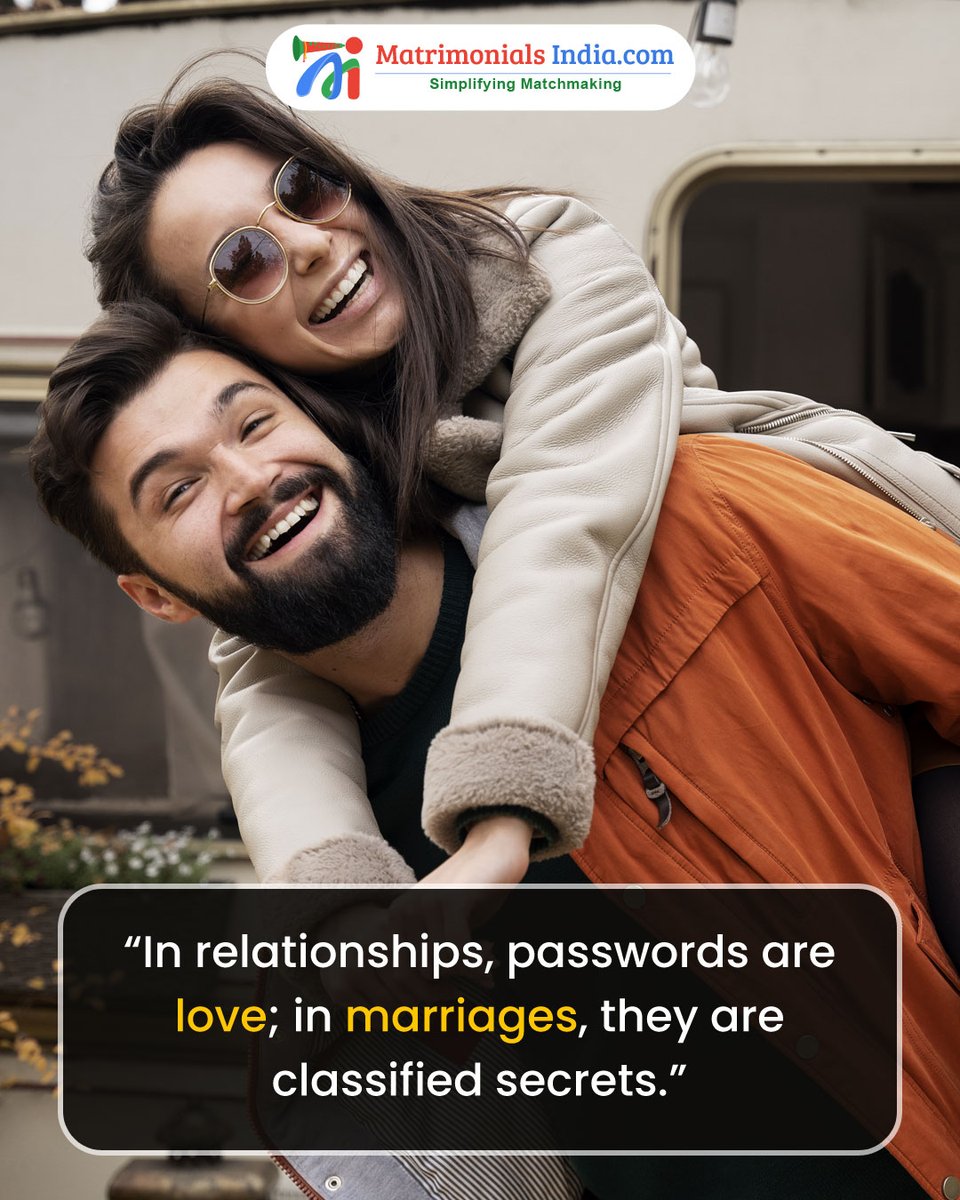 OnlineMATRIMONY's tweet image. Love is open access. Marriage is two-step verification! 😂

💞 Find your forever login at MatrimonialsIndia.com

#loveAndmarriage #relationshipgoals #couplehumor #marriagesite #matrimony #matrimonialsindia