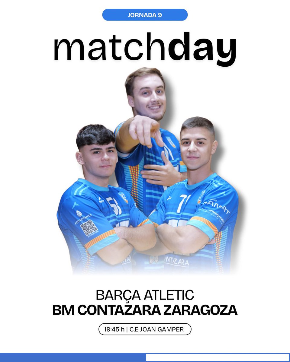 🦁 MATCH DAY

⏰ 19:45 h
🏟️ CE Joan Gamper (Sant Joan Despi)
🆚 <a href="/FCBhandbol/">Barça Handbol</a>