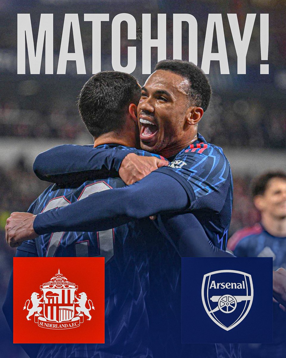 ZambeePro's tweet image. It’s Matchday! And Arsenal travel up north to take on Sunderland for the final game before the international break…

⚽️ Sunderland v Arsenal
🏟️ Stadium of Light
⏰ 17:30 GMT kick-off
🏆 Premier League

Another win and another clean sheet please.

COYG!💪🏼