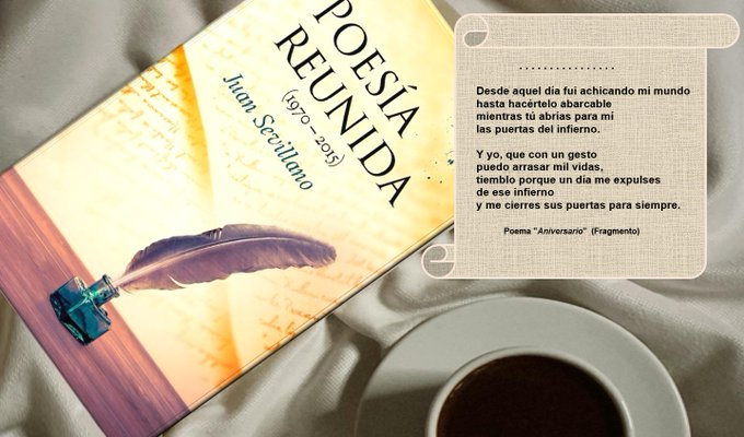 Te invito a #Leer #ElmejorLibro POESÍA REUNIDA (1970-2015) 
Toda la #Poesía de Juan Sevillano, <a href="/RoMemoria/">Juan Sevillano</a> 
 
Disfruta y saborea la plenitud y excelencia de un #Poeta esencial, que te hará vibrar y conmoverte con sus versos. 

leer.la/PoesiaReunida 
leer.la/PoesiaReunidaE…