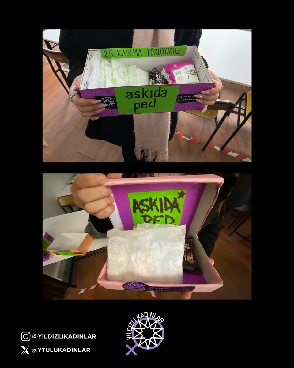 Ped Kutusu Tasarlama atölyemizi tamamladık. 💜
Erişilebilir hijyen için tasarladığımız ilk kutumuzu Yıldız Kampüs Şehir ve Bölge Planlama kadın tuvaletine yerleştirdik.
Yakında diğer fakültelerde de “Askıda Ped” kutularımız olacak 💫