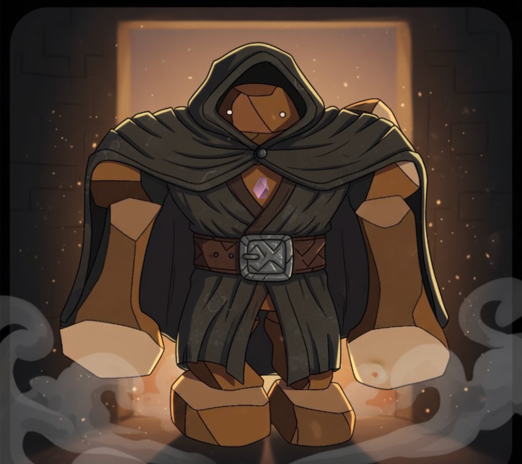 Rocky emerges from the shadows, cloaked in mystery and ancient power. The true guardian has arrived