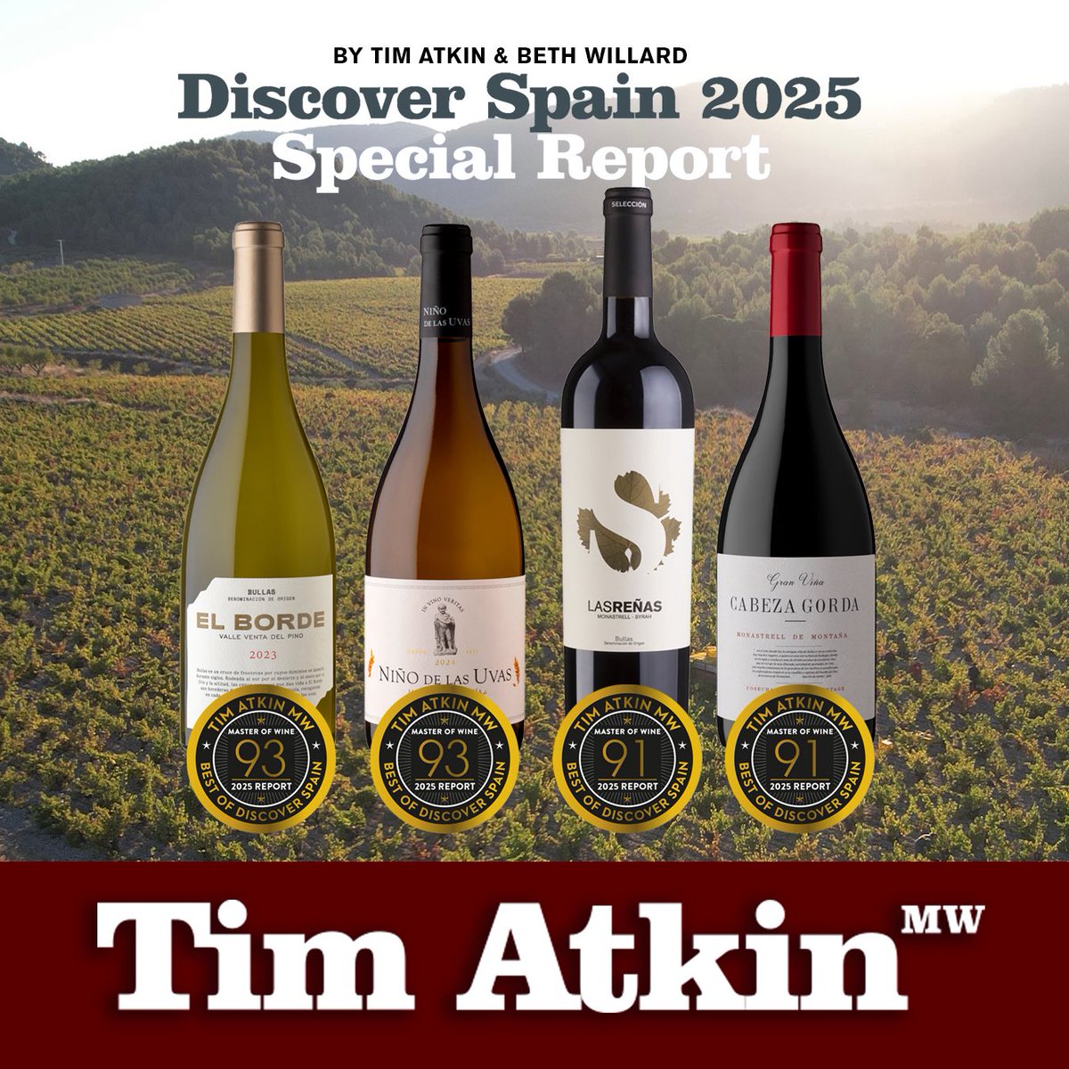 ✨ Reconocimiento a la excelencia.
Nuestros vinos han sido destacados en el informe “Discover Spain 2025” de Tim Atkin MW y Beth Willard. 🍷