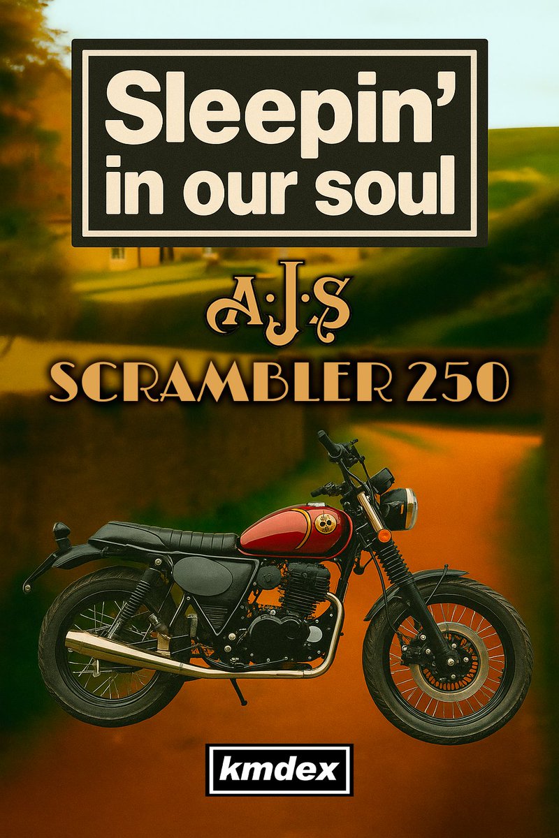 KMDex_hatahata's tweet image. #AJS 新作登場！
“アルバート・ジョン・スティーブンス”の名を冠する英国ブランドから、
ついに ’71 デザートスクランブラー125の兄貴分「Scrambler 250」 が発売開始！

サイズ感はそのままに、スズキOEMエンジン を搭載。
ツインメーターは一部デジタル化され、EFI仕様＋ABSも標準装備。