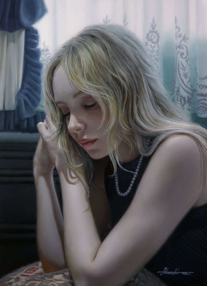 真作 松林淳 油彩4号【清らかな闇】 真作 松林淳 油彩4号【清らかな闇