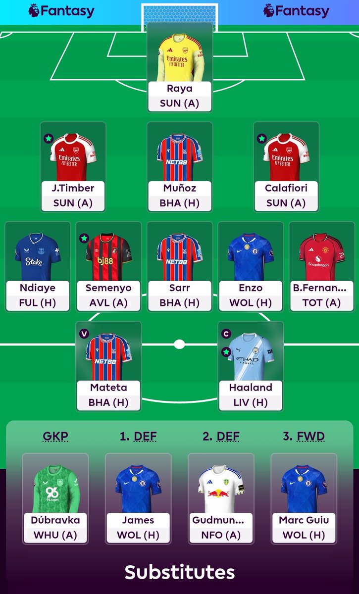 GW11 | Rolling 2 FTs | Haaland (C) 

OR: 695k