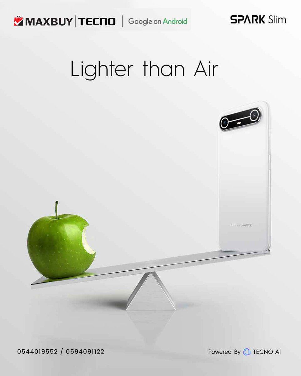 maxbuyghana's tweet image. Trendy, Slim and Feather-light. 
TECNO SPARK Slim isn’t just a phone, it’s the vibe everyone’s carrying. 
Don’t get left behind, join the trend.
#MaxBuyGhana
#TecnoSparkSlim
#sparkslim
#PowerInSlim
#TECNOGhana