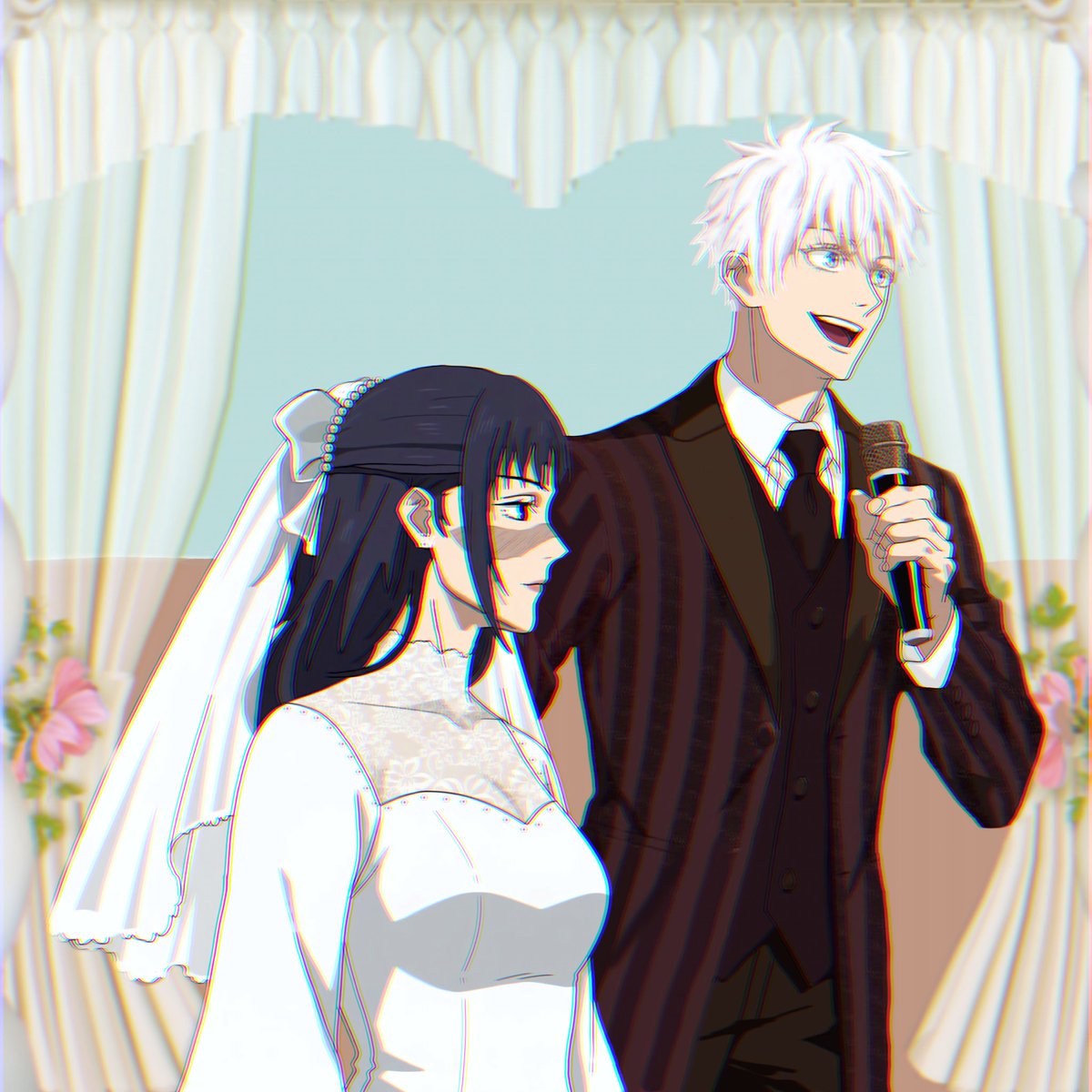 gojoiori__'s tweet image. Gojo gives a speech on his wedding day😙

#gojohime #gouta #五歌 #utahime #GojoSatoru