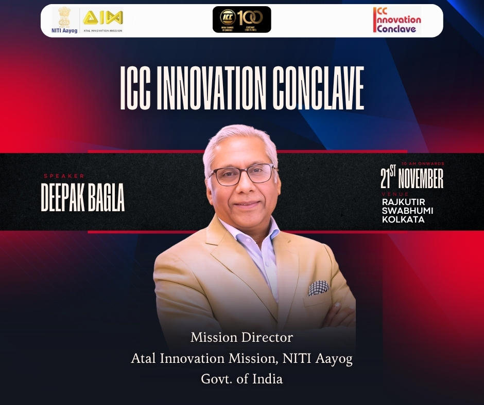 ICC_Chamber's tweet image. Indian Chamber Of Commerce welcomes Mr. Deepak Bagla, Mission Director, Atal Innovation Mission (NITI Aayog), at ICC Innovation Conclave. 

He has been a member of several High Level Government Committees including Committee on Financing infrastructure, Core Group on Corporate…