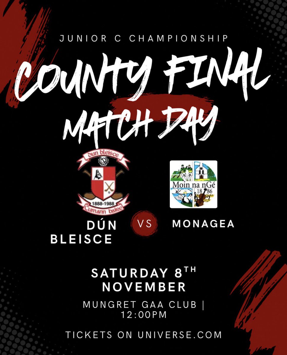 All roads lead to Mungret as we go to support our Junior Cs in the County Final 🇲🇨
Tickets: universe.com/events/county-… 🔴⚪️