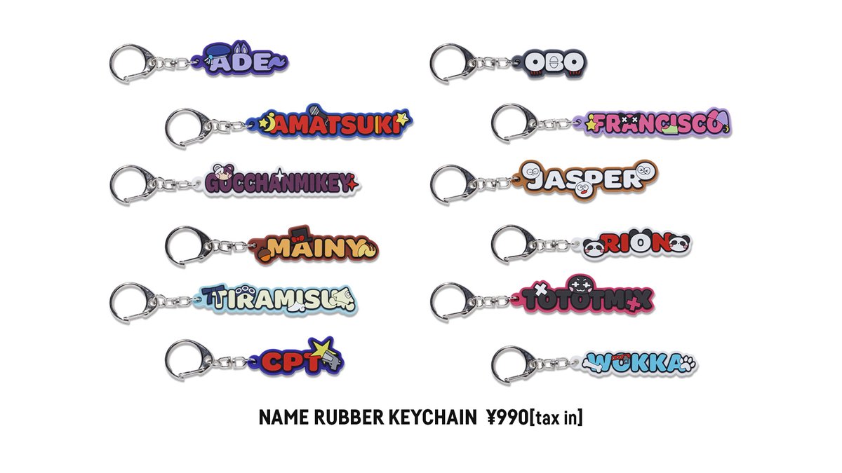 CRAZY RACCOON ONLINE STORE】 ・NAME RUBBER KEYCHAIN ・DOLOMITE