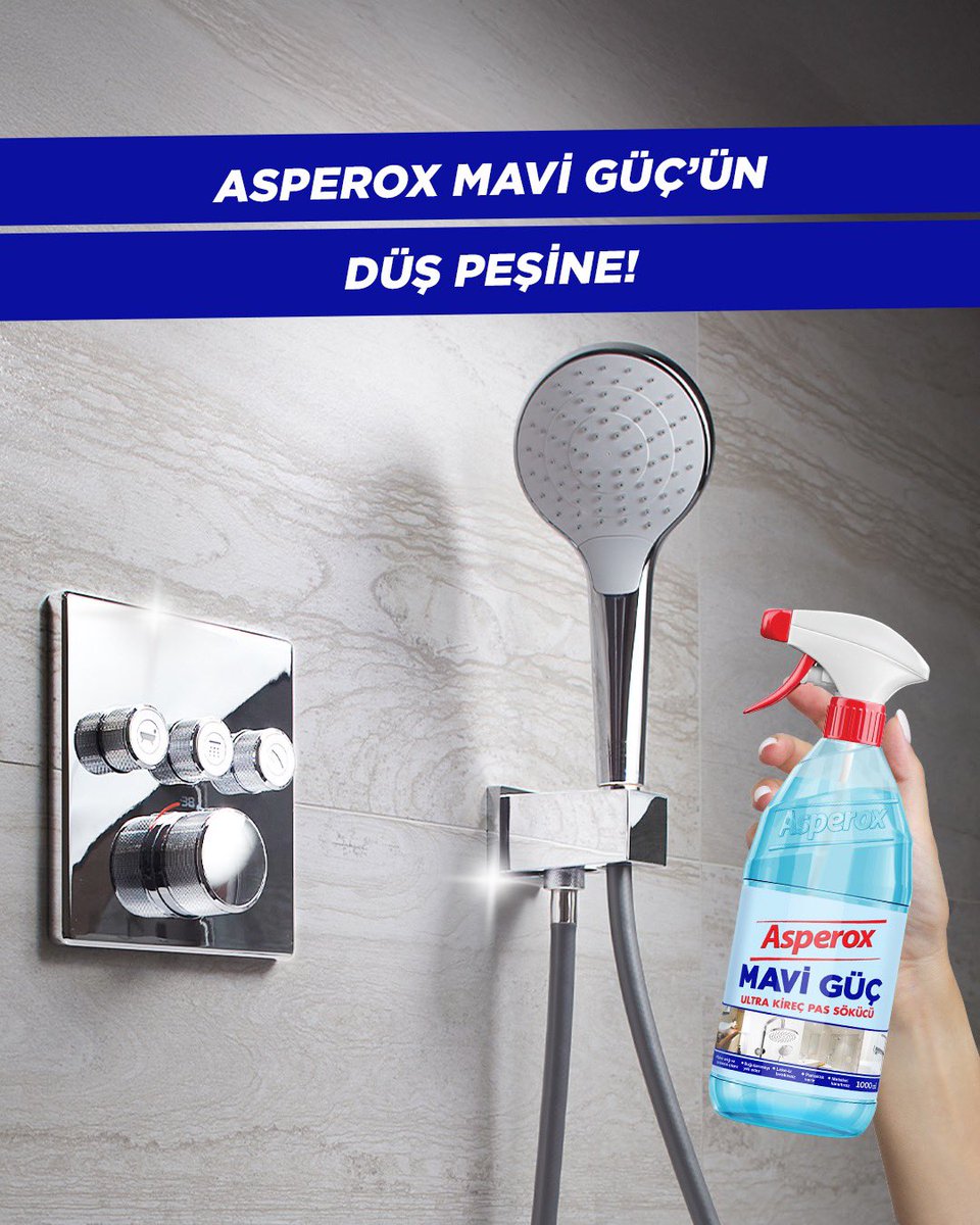 Kullananlar biliyor. Asperox Mavi Güç, duştaki kireçleri temizlemeye hayhay, duştaki kireçlere baybay diyor!