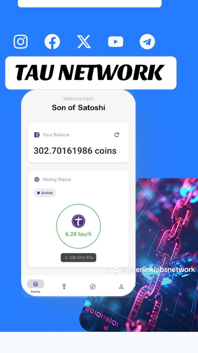 massaka460's tweet photo. #TAUNETWORK
New and Fresh Mining ⛓️💥
🎉🎉🎉Join Tau Network Family (🌍https://t.co/MLno20fUqD) using my referral code: F70248F5
Ref Code: F70248F5
#TAUNETWORK #CryptoMining #COIN #binance #token #JoinMining https://t.co/WDhGdPIFBn
