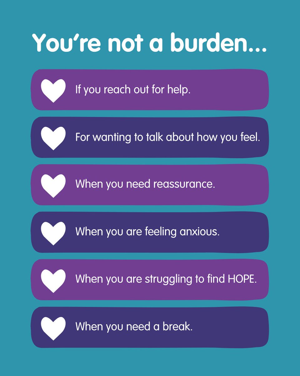 You are not a burden. This is a message every young person needs to hear. 💜

Our HOPELINE247 advisers want to know what's going on for you, and how you can work together to stay safe for now. They are here to help you find the glimmers of HOPE.

Call 0800 068 4141. Open 24/7.