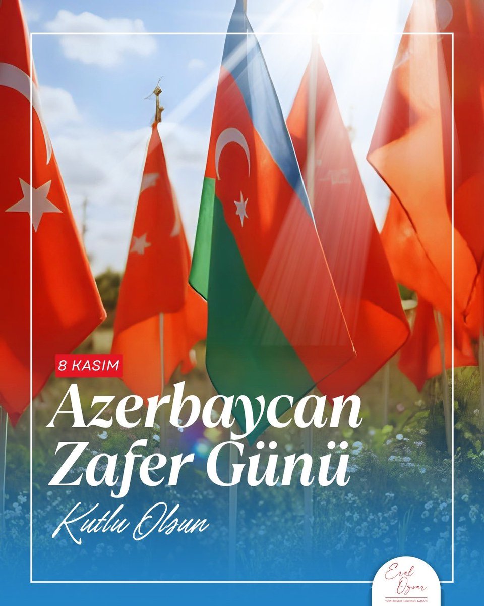 🇹🇷 🇦🇿  8 Kasım Zafer Günü kardeş Azerbaycan’ın cesareti, kararlılığı ve birlik ruhunun zaferidir.

Bu anlamlı günde kahraman Azerbaycan halkını gönülden kutluyor, aziz şehitleri rahmetle anıyorum.