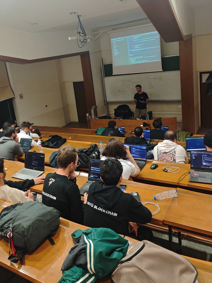 odtublockchain's tweet photo. Aleo: Compliant Private Token Workshop etkinliğimizi başarıyla tamamladık! 🚀

Katılımcılarımızla birlikte @AleoHQ ağı üzerinde gizliliği koruyan akıllı uygulamalar geliştirerek Web3’ün geleceğini yakından keşfettik.

Değerli anlatımı için @CKyaTzu’ya teşekkür ederiz. 

Sonraki etkinliklerde tekrar görüşmek dileğiyle!
