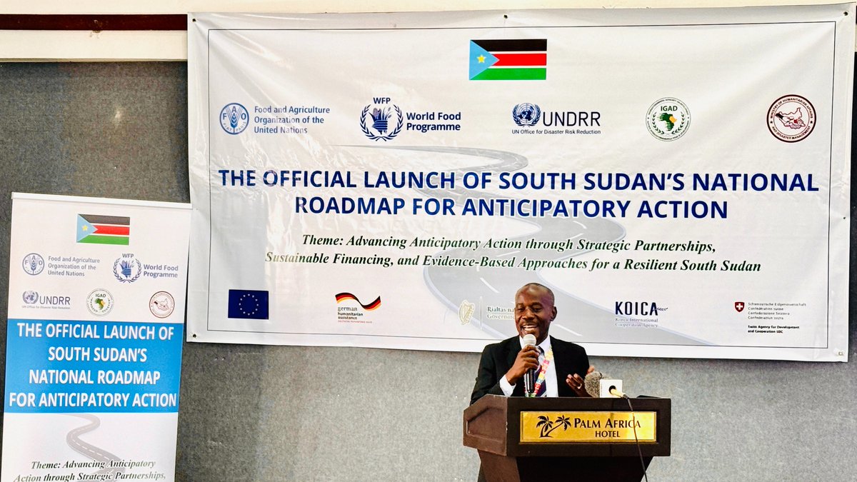 FAOSouthSudan's tweet image. 🚀 A milestone for #SouthSudan!

@FAO, @WFP, @IGAD_CPAC &amp;amp; the Ministry of Humanitarian Affairs &amp;amp; Disaster Management have launched the National Roadmap for #AnticipatoryAction - turning early warning into early action to protect lives &amp;amp; livelihoods before #Disasters strike 🌾🌍