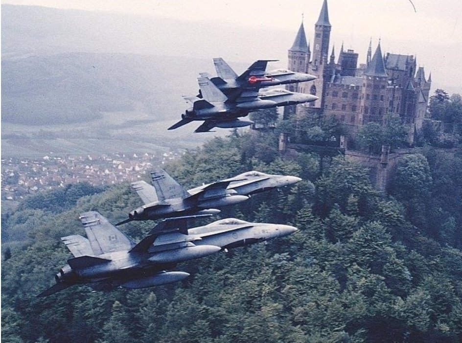 Photo of the Day: F15s from 717Sqn, led by Sqn Ldr Harry Porter, perform a flypast of Alnwick Castle (County Durham) to mark the start of the Quidditch World Cup which starts at the castle today.

Photographed from a Canberra