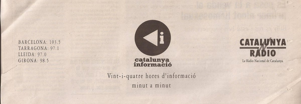 Archivo de #radio #culturaradiofónica Noticias de la radio publicadas un 27 de noviembre.
tonimascaroradio.blogspot.com/2021/11/27-de-…
Noviembre 1994. Catalunya Informació.
