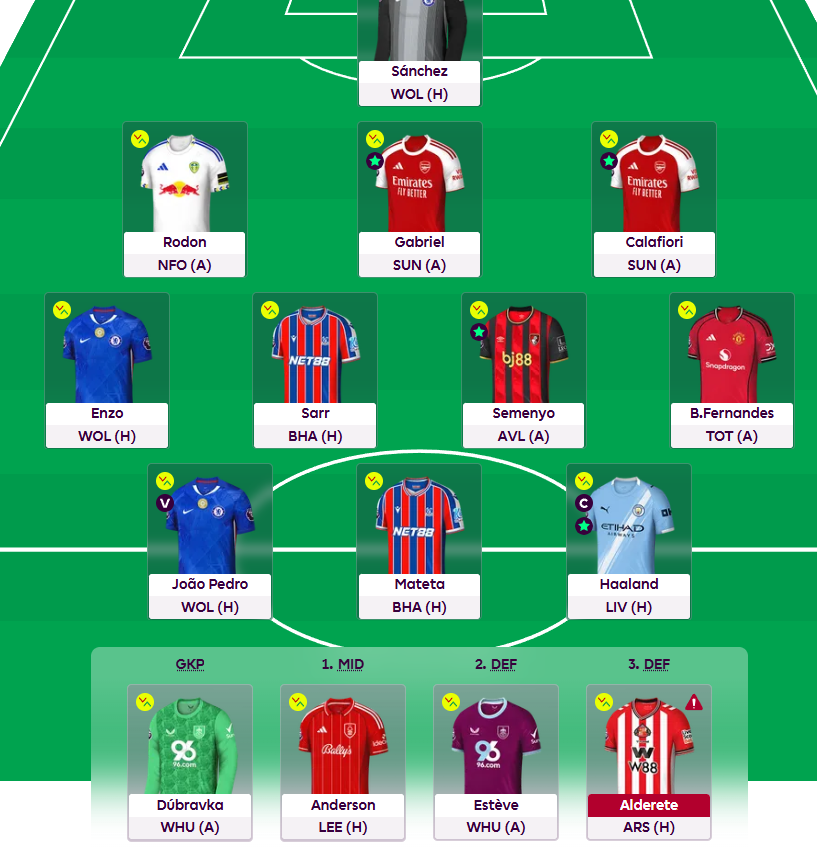 FpLalbert's tweet photo. #FPL #GW11 team: 642 points 278k OR ππ
Gyokeres OUT & Joao Pedro IN
A 2 game fixture punt (WOL & bur) then #Wildcard in GW13
FH to play π€
See the team with Live transfers & final lineup each Gwk
1,900+ paying subscribers. Loads of content
https://t.co/cqIH5t6xMv https://t.co/QVZ1rDC5BA