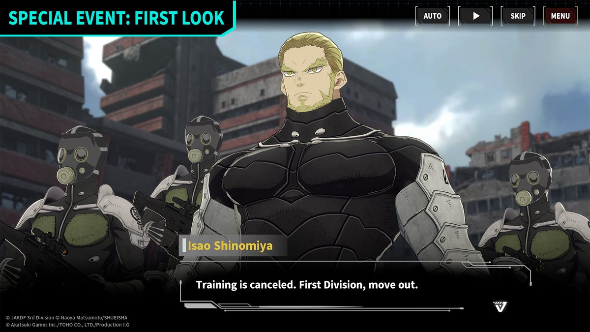 kj8_TheGame_EN's tweet image. ◤ 　  #KaijuNo8THEGAME
　　Special Event First Look　 ◢

In the Special Event coming on November 20 JST (UTC+9), we get to see Isao Shinomiya in his prime back when he was the Captain of the Japan Defense Force&apos;s First Division!

Catch a sneak peek of Isao in his younger days…