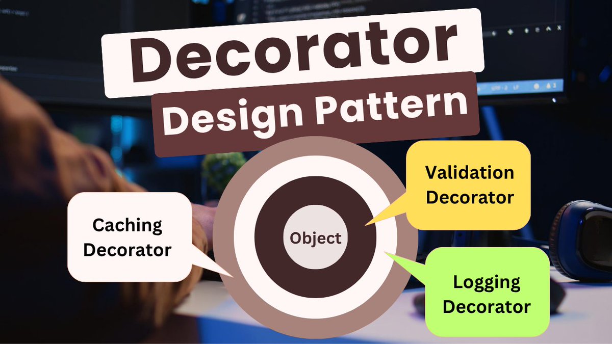 ezzylearning's tweet image. Learn how to use the Decorator Design Pattern in ASP .NET Core to add cross cutting concerns such as logging, caching, or validation without touching your existing code!

youtube.com/watch?v=fWxJ_R…

#DecoratorPattern #ASPNETCore #DesignPatterns 
#WrapperPattern