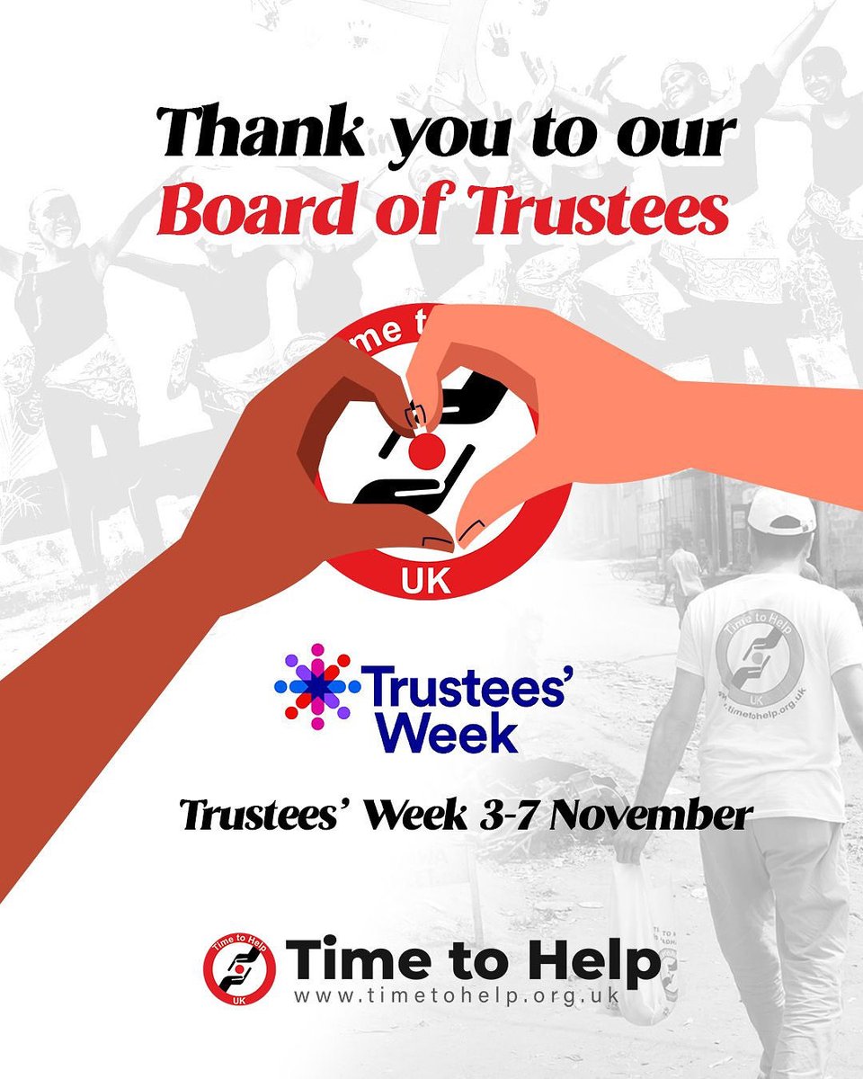 TimetoHelpUK's tweet image. It’s Trustees’ Week 2025! 🙌🏽

This week, we want to take a moment to express our gratitude to our incredible Trustees at @TimetoHelpUK 💛

Our Trustees dedication and support are the backbone of everything we do. They guide each and every one of our projects both here in the UK…