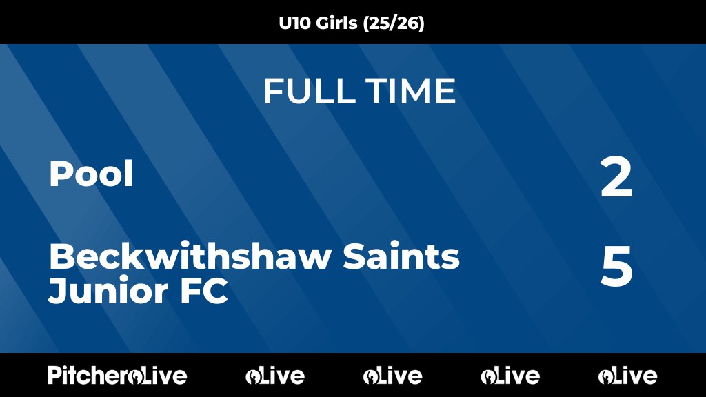 FULL TIME: Pool 2 - 5 Beckwithshaw Saints Junior FC
#POOBEC #Pitchero
bsjfc.co.uk/teams/278390/m…