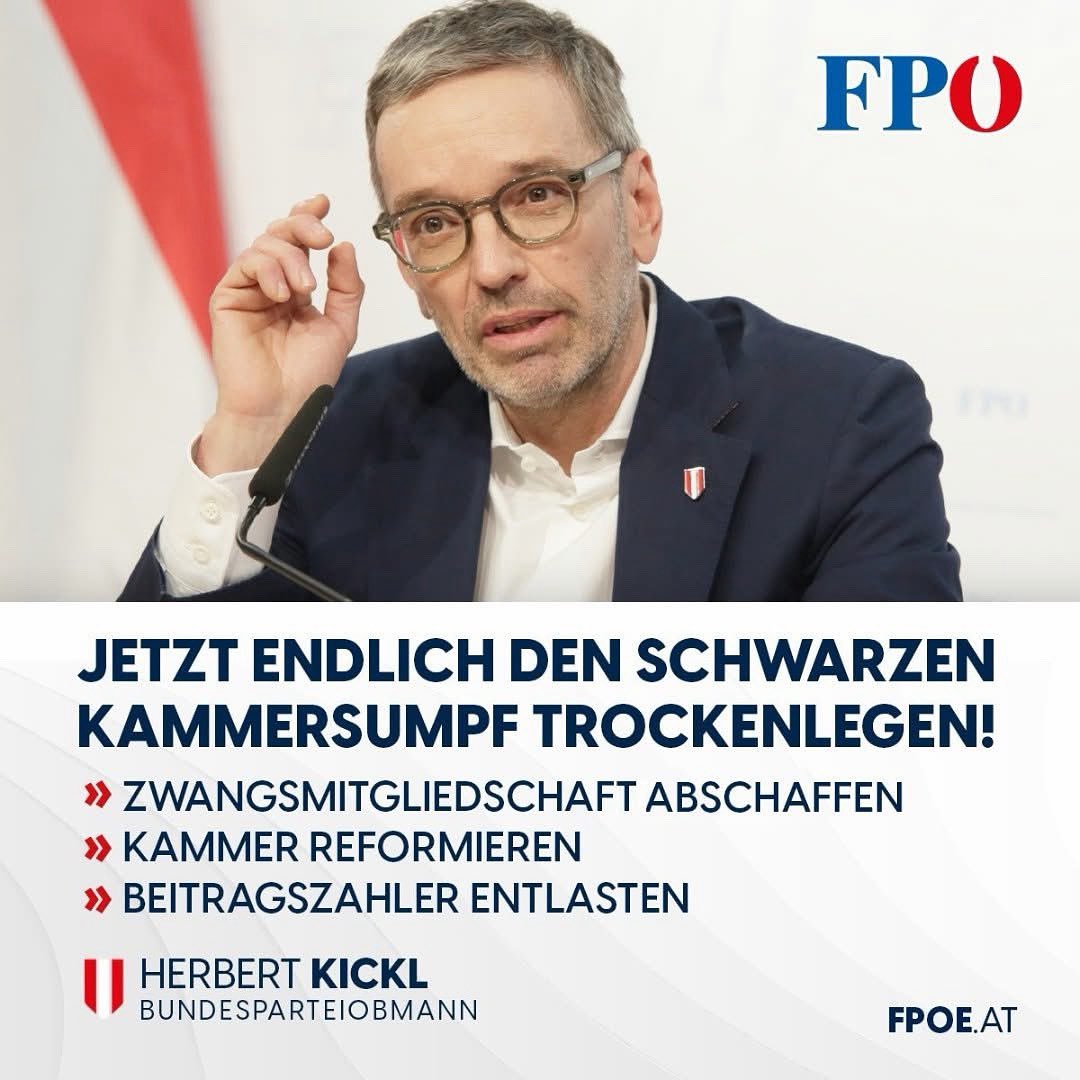 Es ist höchste Zeit, die Zwangsmitgliedschaft in der Wirtschaftskammer abzuschaffen! ⛔️
Eine Standesvertretung, die sich stärker um die Gehälter ihrer Spitzenfunktionäre als um die Unterstützung ihrer Mitglieder kümmert, muss grundlegend reformiert werden. Die FPÖ wird jedenfalls