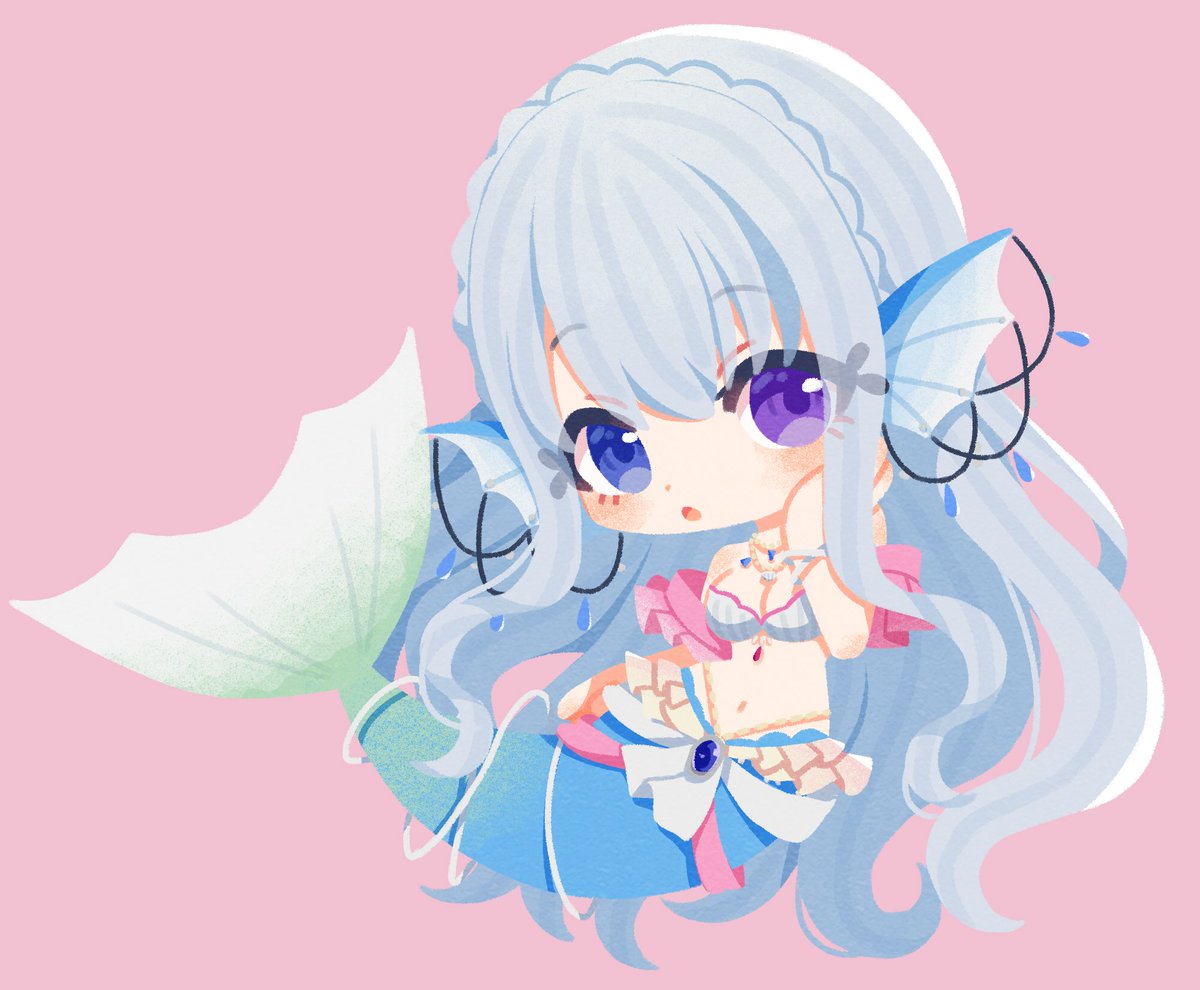 【お仕事】
水宮セレナ様(<a href="/Mizumiya_Serena/">水宮セレナ🐠🎀水槽に住む人魚VTuber</a> )の
キービジュアル、SDイラストなどを制作させて
いただきました！

本当に可愛すぎるうちの子です🩵🤍
ありがとうございました！