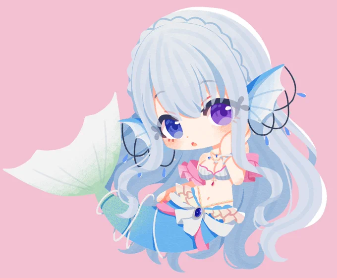 【お仕事】 水宮セレナ様( )の キービジュアル、SDイラストなどを制作させて いただきました! 本当に可愛すぎるうちの子です ありがとうございました!