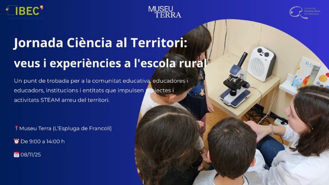 icmabCSIC's tweet photo. Avui en @DMartinJimen presenta el projecte #LABTOUR2026 a la Jornada Ciència al Territori: veus i experiències a l’escola rural! #LABTOUR portarà la ciència a escoles rurals de Sòria aquesta primavera! @FECYT_Ciencia 

🌸 Programa: https://t.co/vm6phqwq0l @IBECBarcelona https://t.co/q0RsBJwDaf
