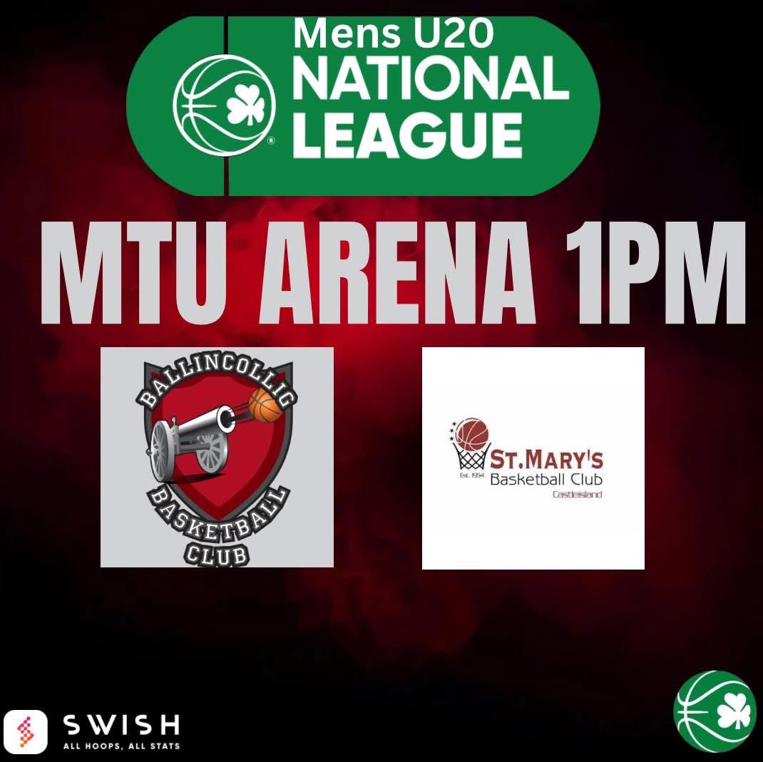 DanJCB001's tweet photo. Very best of LUCK lads @BallincolligB #MU20 vs @STMarysBBall70 in todayโs @BballIrl Mens U20 National League home game at the @MTUarena today. Cmon Ballincollig๐ค๐๐ช๐ฅ๐๐๐โซ๏ธ๐ด #UpTheVillage #MTUArena #bbc #BallincolligBasketball #NationalLeague #Cork https://t.co/Z2RBn5xLzs