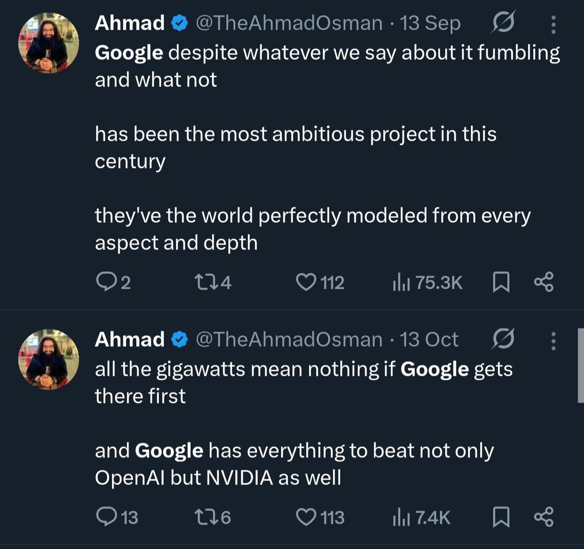 i am now convinced that Google will get to AGI first