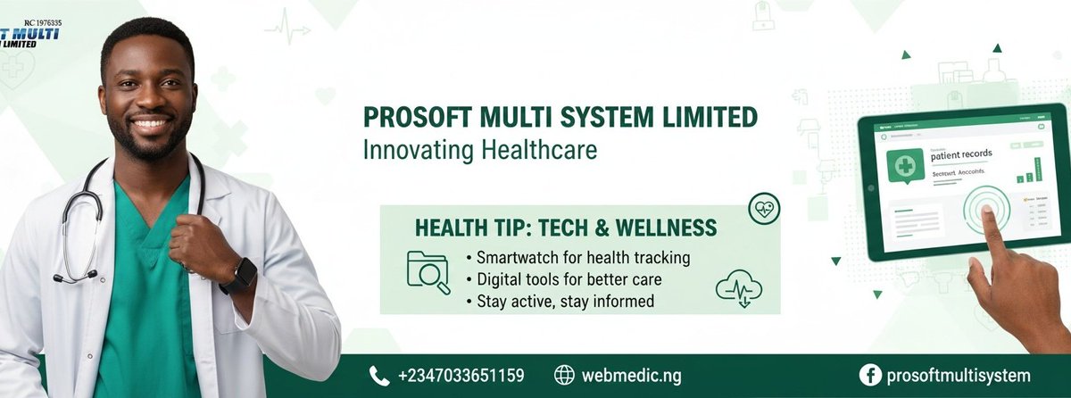 ProsoftSystem's tweet image. Digital Health Tip 💡
Wearables + EMR support preventive care and early diagnosis. Health is proactive, not reactive.
#WebMedic
#Prosoft
#prosoftmultisystem