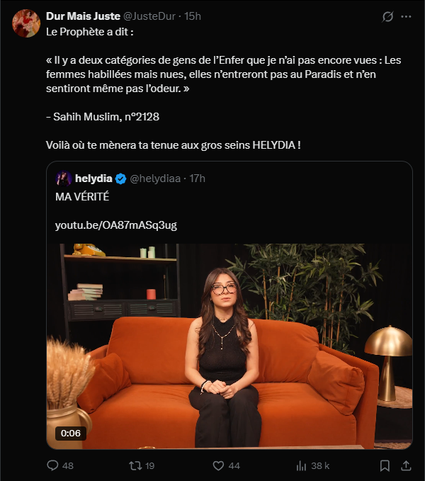 terrifiant, son haut est même pas transparent c'est fou d'être un incel obsédé à ce point
bref, la misandrie c'est soucôté