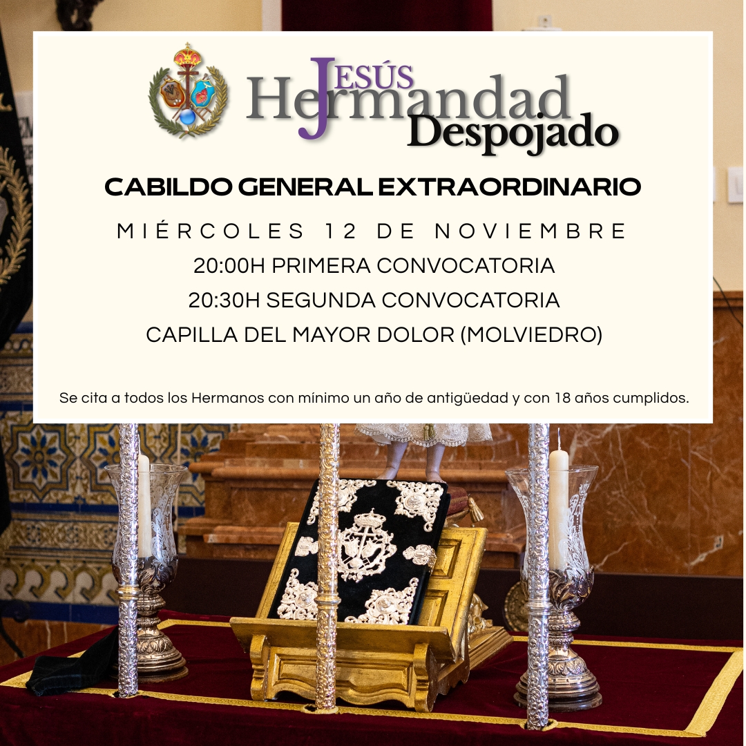 𝐇𝐄𝐑𝐌𝐀𝐍𝐎𝐒: 𝐂𝐚𝐛𝐢𝐥𝐝𝐨 𝐆𝐞𝐧𝐞𝐫𝐚𝐥 𝐄𝐱𝐭𝐫𝐚𝐨𝐫𝐝𝐢𝐧𝐚𝐫𝐢𝐨
Toda la información en:  
jesusdespojado.org/2025/10/21/cab…