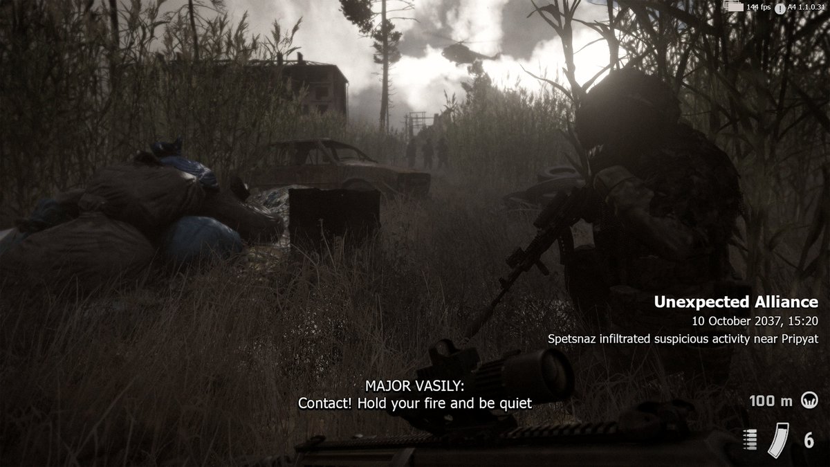 Armx 4. 

Act 2, Mission 1.  

'Unexpected Alliance' 
10 October 2037, 15:20 
Spetsnaz infiltrated suspicious activity near Pripyat

#Arma3 
#Arma3Photography 
#ArmaPhotography 
#RoadtoArma4