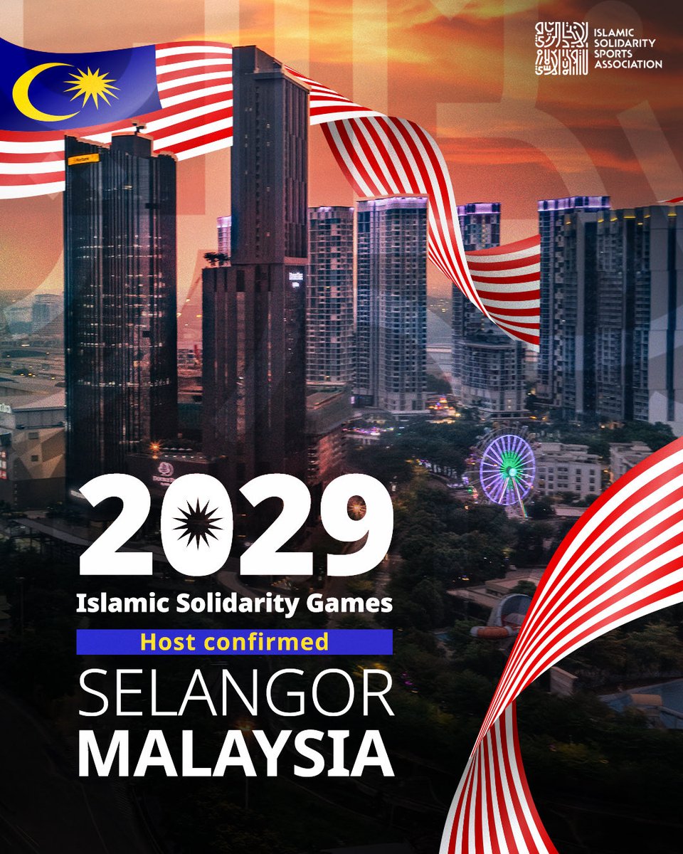 ISSAsports_'s tweet image. Malaysia has been officially announced at the 14th ISSA General Assembly as the next host country of the Islamic Solidarity Games. 🇲🇾
 
A milestone that continues the ISSA’s mission to develop sport and promote unity among its member states. 🌍✨

تم الإعلان رسمياً عن استضافة…