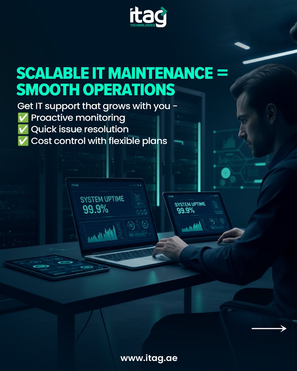 itagdxb's tweet image. Your business is growing - but is your IT keeping up?
Downtime, lagging systems, and security risks can slow your growth faster than you think.

📞 800-4824 | 🌐 itag.ae | 💬 hello@itag.ae

#ITSupport #BusinessGrowth #ScalableIT #ManagedServices #TechSolutions