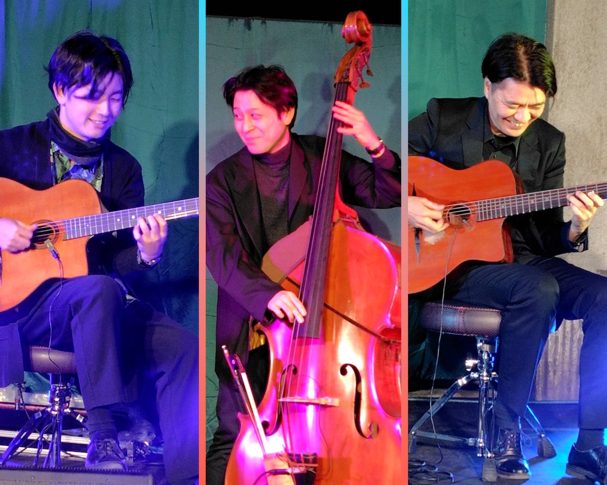 JUHLA FESTIVAL 2025 テラノオト #TokyoDjangoCollective LIVE❗️
屋外で天気に恵まれた寒空の下🌟Hotな演奏を１時間たっぷり堪能させていただきました🎶冷える中で御三方の激しい指が留まることを知らない演奏に感服しました👏😆照明もイイ感じでした✴️
#河野文彦 さん #手島大輔 さん #阿部恭平 さん