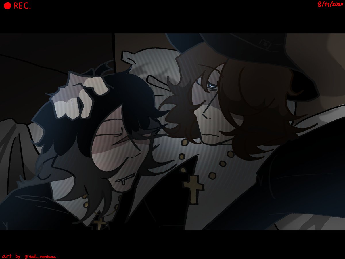 great_montana_'s tweet photo. Oc x canon (I finished it a few hours ago and I'm sick) #thepriests #hauntedhotelfanart #Ocxcanon #hauntedhotel https://t.co/AiAxGfpe0c