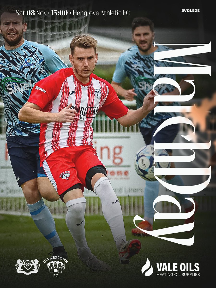 DevizesTownFC's tweet image. MATCHDAY - HENGROVE ATHLETIC (A)

We are back on the road today as we head to Hengrove Athletic in the Jewson Western League.

📍Datel Services Stadium, BS14 0BT
🗓️ Sat 08-11-25
🕣 3:00pm KO
🆚 @HengroveAFC 

🔴⚪️
