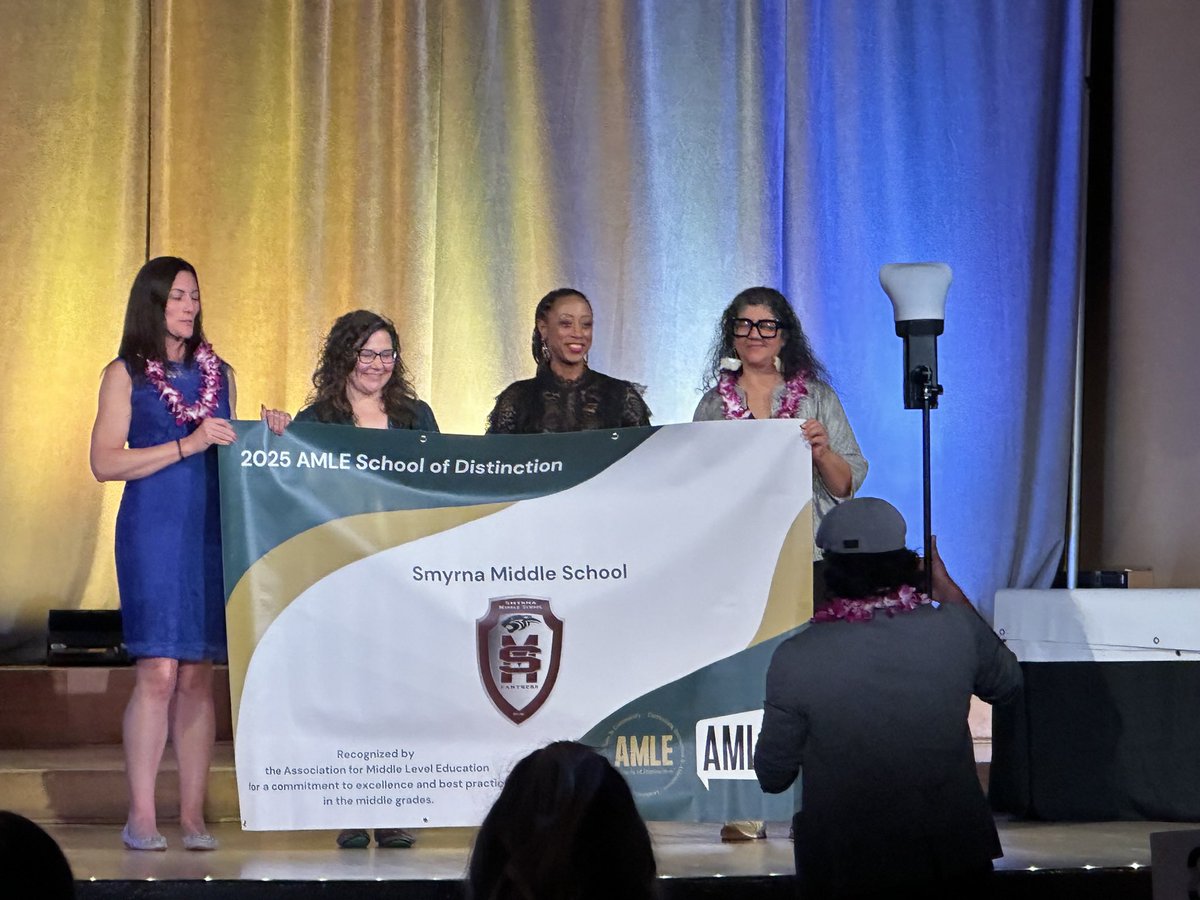 DrFergieT15's tweet image. So proud of the work that our teachers and staff have committed to @SmyrnaMiddle!! These amazing SMS educators deserve this recognition!! 🐾🩶❤️ #PantherPride @rucoschools #AMLE25