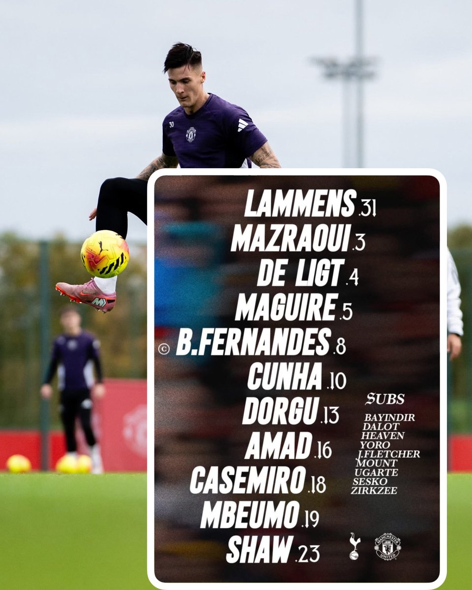 Man United starting XI to face Spurs . 

Please why has Amorim benched Sesko??????