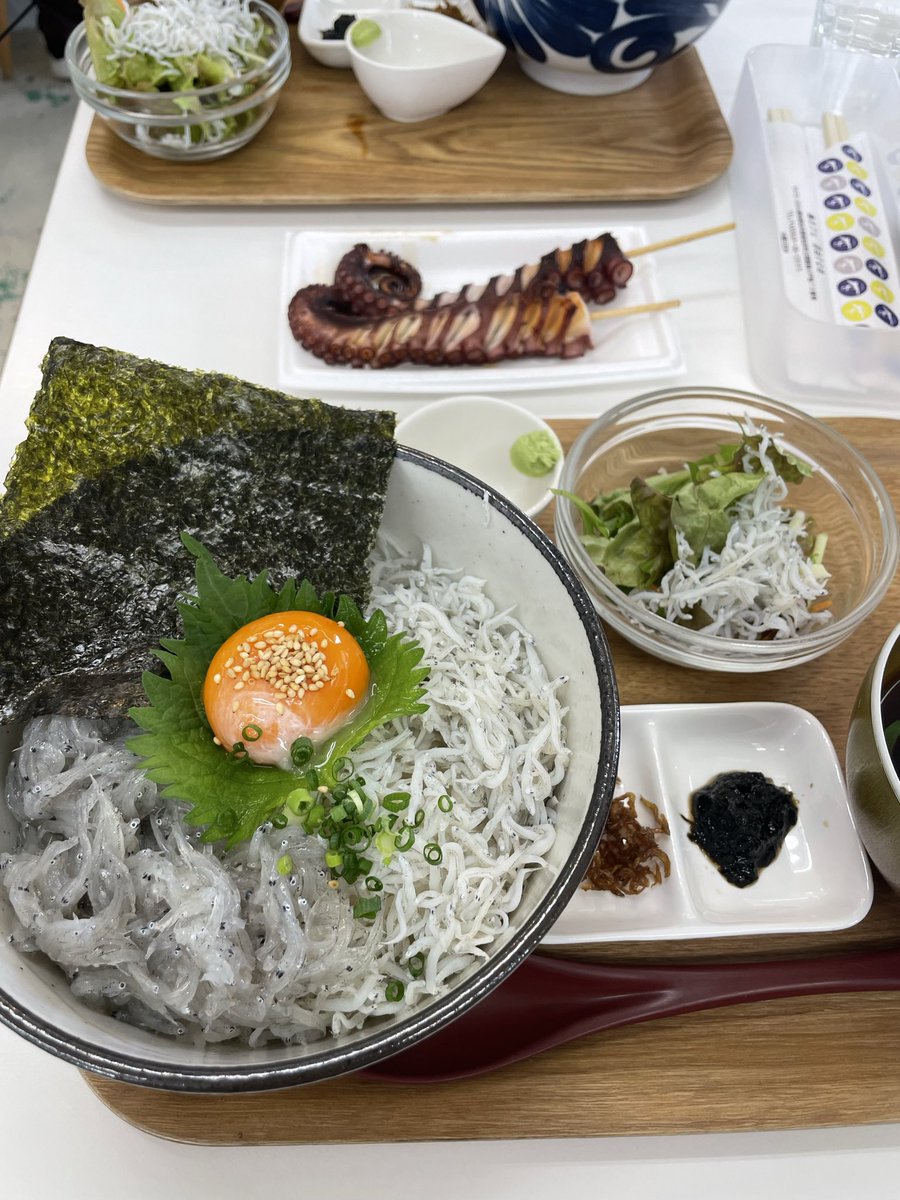 hi_chan2230's tweet image. 日間賀島行ってきました🐙🤗
いい天気でお散歩気持ちよかったぁ☀️

#日間賀島
#生しらす丼
#たこ
#電車旅